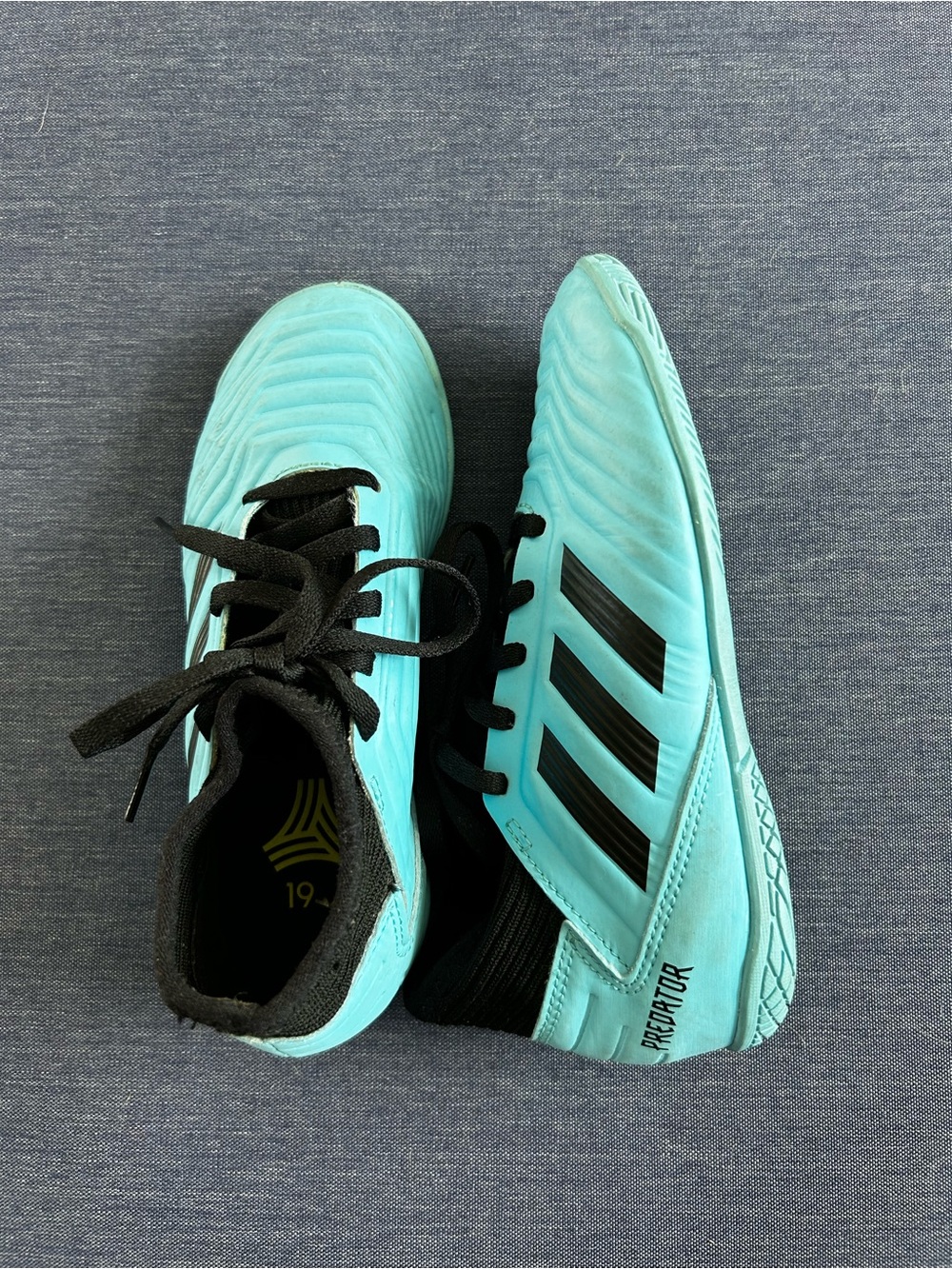 adidas Kids' Turquoise and Black Indoor Soccer Shoes